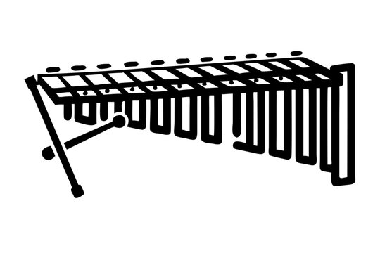 marimba percussion instrument silhouette illustration for music band orchestra and rhythm design