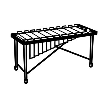 marimba percussion instrument icon silhouette illustration for music band orchestra and rhythm design