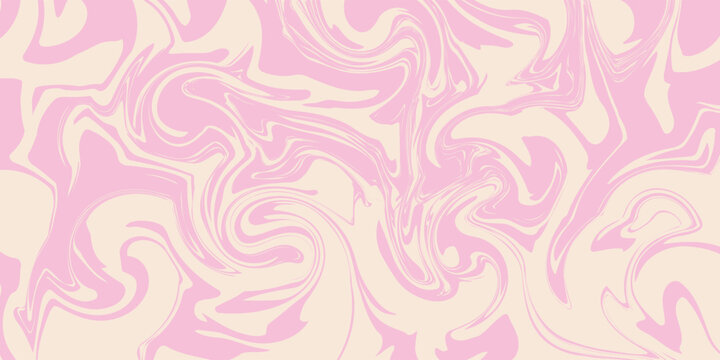 Pink candy pattern background. Abstract vector melted caramel texture. Strawberry cream swirls. Liquid mousse background. Psychedelic trippy raspberry ice cream.