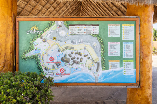 Costa Maya, Mexico - May 20, 2026: Costa Maya is a cruise ship port city on Mexico&rsquo;s Yucatan Peninsula featuring a tropical village for guests to eat, shop, swim, and do excursions.