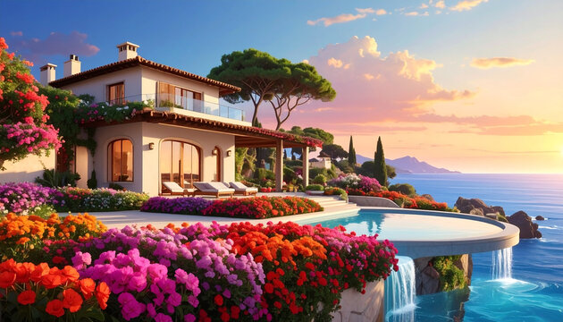 Luxury villa with pool and ocean view