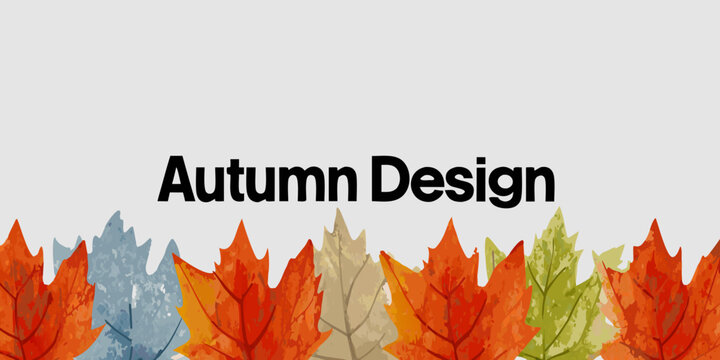autumn leaves banner with colorful foliage fall seasonal decorative vector illustration graphic