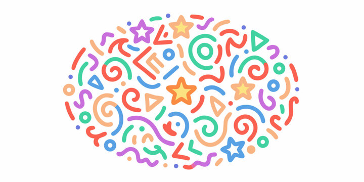 circular arrangement of colorful shapes in mandala style pattern vector illustration geometric