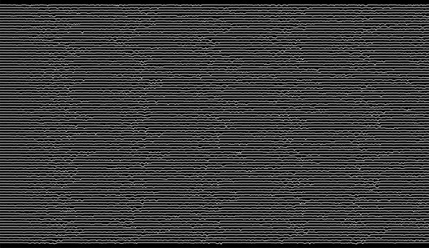 Minimalist black and white abstract background with dense parallel horizontal wavy hand-drawn lines creating subtle organic ripple texture pattern