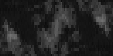 Pixel glitch background, monochrome digital noise texture. Random black and white square particles of abstract pixelated pattern. Distorted corrupted data in retro video game. Grainy geometric mosaic © Dul