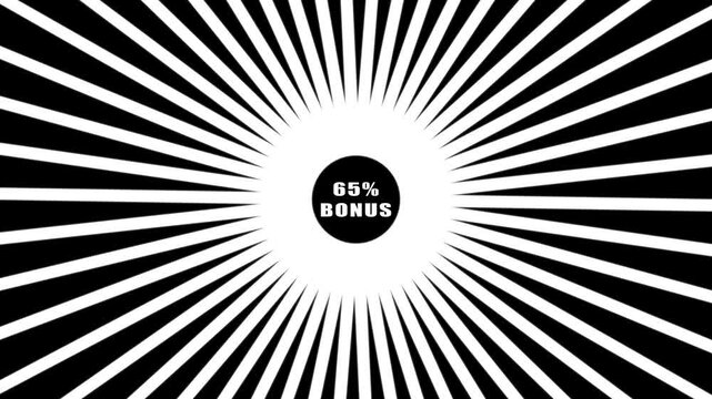 Comic retro background. Sunburst, radial, sunlight, 65%,BONUS ,circus, stripe background rotation Fantastic tunnel, .Abstract tunnel .Wallpaper with black and white shapes..