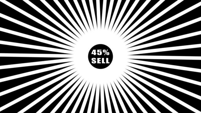 Comic retro background. Sunburst, radial, sunlight, 45,SALE ,circus, stripe background rotation Fantastic tunnel, .Abstract tunnel .Wallpaper with black and white shapes.