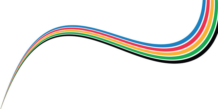 Five Color Lines Dynamic Design Colorful modern illustration