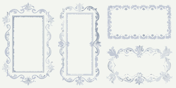 baroque and rococo style decorative frames vector ornate frame design pattern illustration