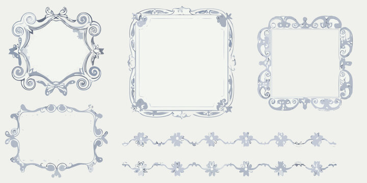 baroque and rococo style decorative frames vector ornate frame design pattern illustration