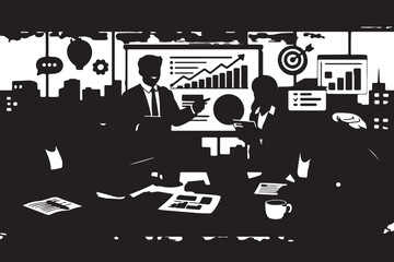 Fototapeta premium Corporate Executive Boardroom Financial Presentation 