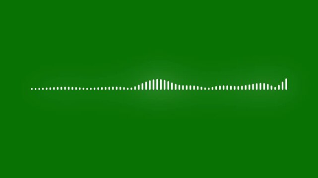 Abstract music sound wave or audio waveform isolated on a transparent green background, Audio waves loop Animation, Dynamic equalizer visual effect, simple Music equaliser. 4k animation