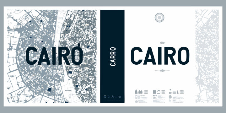 cairo cityscape maps in minimalist vector style designs egypt urban layout geography