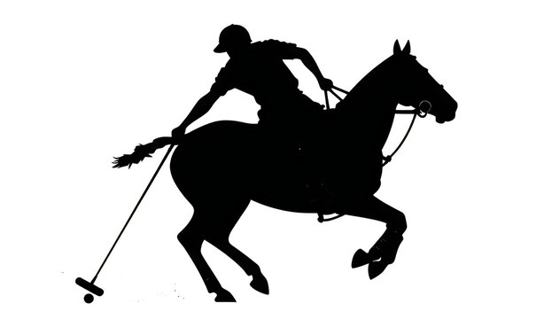Polo player silhouette on horseback