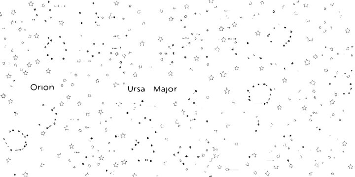 constellation chart with stars and labels on white background orion ursa major