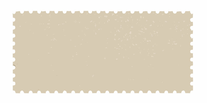 ticket stub with perforated edges on white background beige paper rectangle coupon
