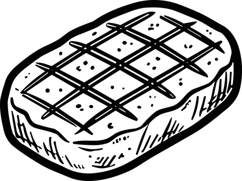 Grilled Steak Illustration - Vector Art