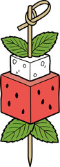 Strawberry Feta Skewer with Mint Leaves © Alvina