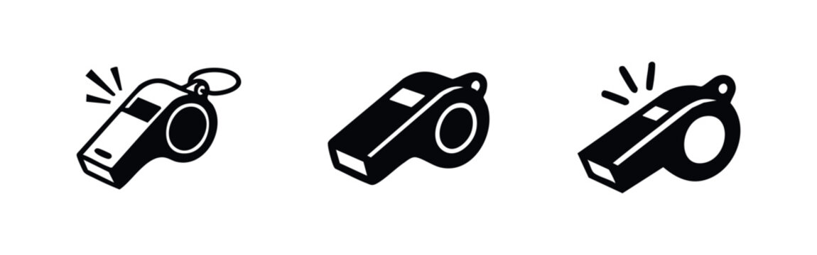 Whistle icons with sound wave effect