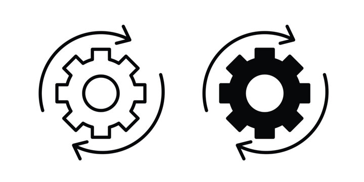 Workflow process icon and symbol series vector illustration