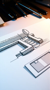 Drawing of the project of landscape design, improvement of the communal area, the territory of a country house
