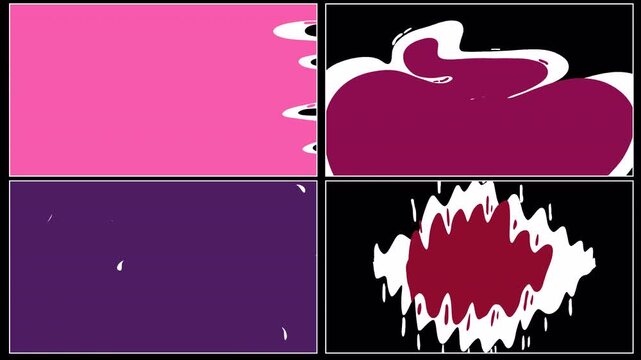 Hand Drawn Liquid Transition Pack 2D Cartoon Splash Elements with Alpha Channel Transparent Background