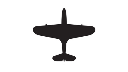 Airplane Silhouette with Wings and Tail Fin, Depicted in Black Against a White Background Featuring Aviation, Aircraft, Vector with Graphic And © MdHakim