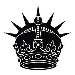 Crown with spikes and fleur de lis symbols vector illustration for royal heraldic designs. © FAROZON