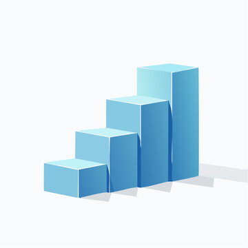 3D geometric ascending platforms illustrating growth and progress