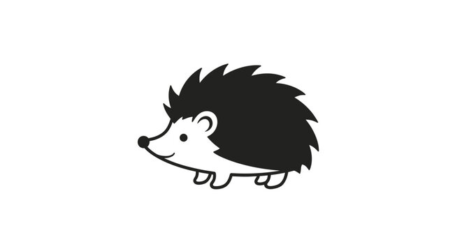 Hedgehog walking on white background.