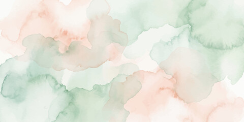 Fototapeta premium Abstract Watercolor Sky and Cloud Background with Blue Cloudscape Hand Painted Texture Airy Nature Watercolor Paper Style Design