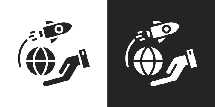 Accelerator Icon In Black And White Glyph Style