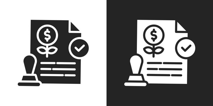 Validation Icon In Black And White Glyph Style