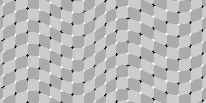 Optical illusion - straight parallel lines look uneven and crooked.