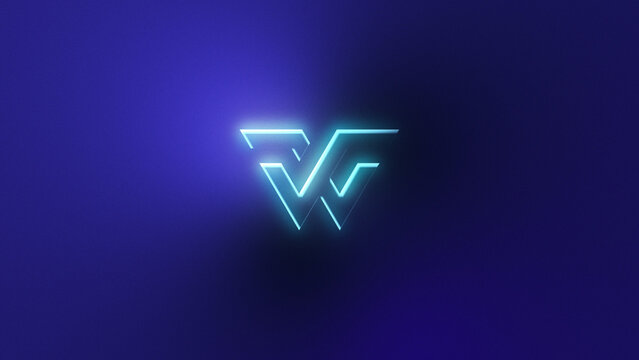 Neon Outline to Glossy Metal Logo Reveal Tech Brand Intro