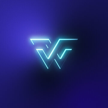 Neon Outline to Glossy Metal Logo Reveal Square Tech Brand Animation