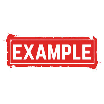 Bold red distressed example warning sign with white text
