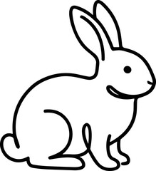 Fototapeta premium Simple Line Art Rabbit Illustration - Minimalist Animal Icon