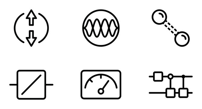 6 Finance icons, exchange, wifi, link, settings, gauge, connection outline solid styles, UI and web interface design