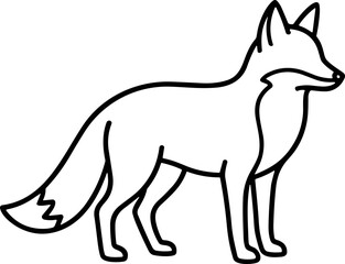 Fototapeta premium Stylized Fox Outline Illustration - Minimalist Animal Line Art