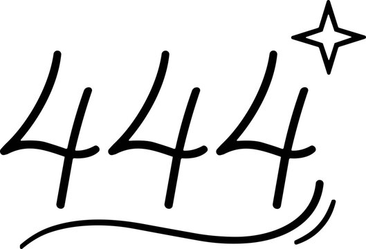 Handwritten 444 Angel Number with Sparkle