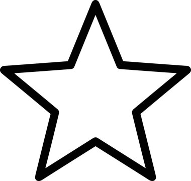 Simple hand-drawn star icon, black outline on white background, graphic element
