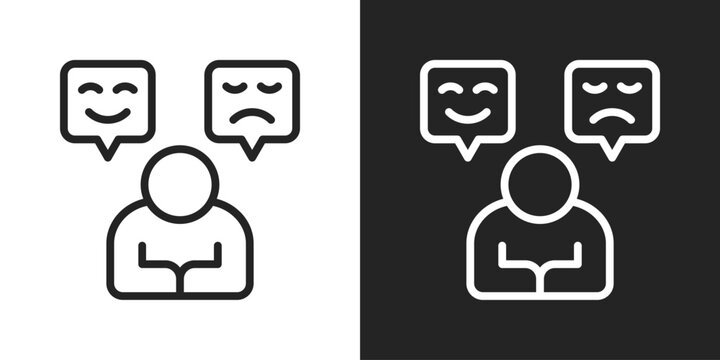 Know Yourself Icon In Black And White Line Style