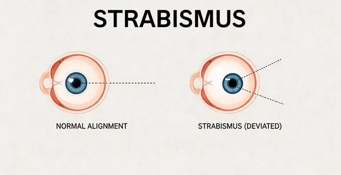 Strabismus eye alignment medical condition.