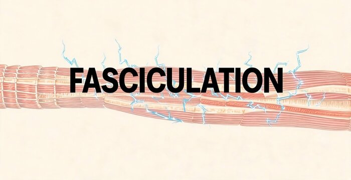 Muscle Fasciculation Medical Illustration.