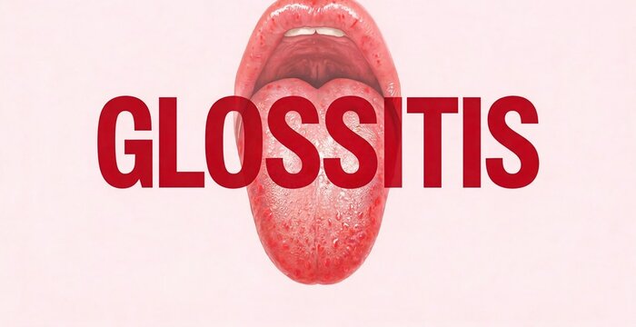 Glossitis Inflammation Tongue Health Condition.