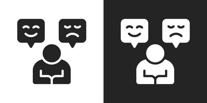 Know Yourself Icon In Black And White Glyph Style