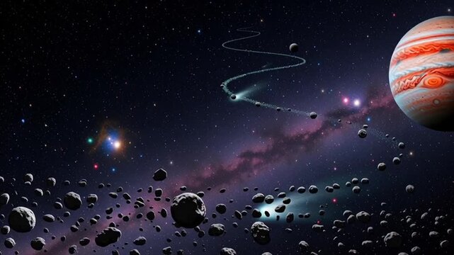 jupiter comet impact cosmic collision space exploration science fiction futuristic