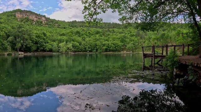 Sovizzo lake in the forest, Abruzzo Italy