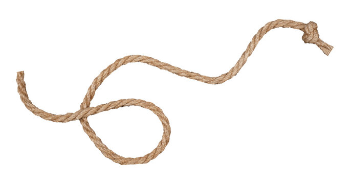 Strong rough brown rope. Png isolated with transparency
